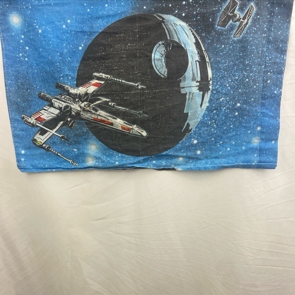 Star Wars 4 pc-Twin Flat Fitted Sheet Pillowcase Darth Vader Falcon Fighter - Picture 11 of 11